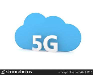 5G cloud symbol of internet connection. . 5G cloud symbol of internet connection. 3d render illustration.
