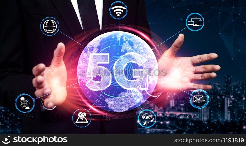 5G Communication Technology Wireless Internet Network for Global Business Growth, Social Media, Digital E-commerce and Entertainment Home Use.. 5G Communication Technology of Internet Network