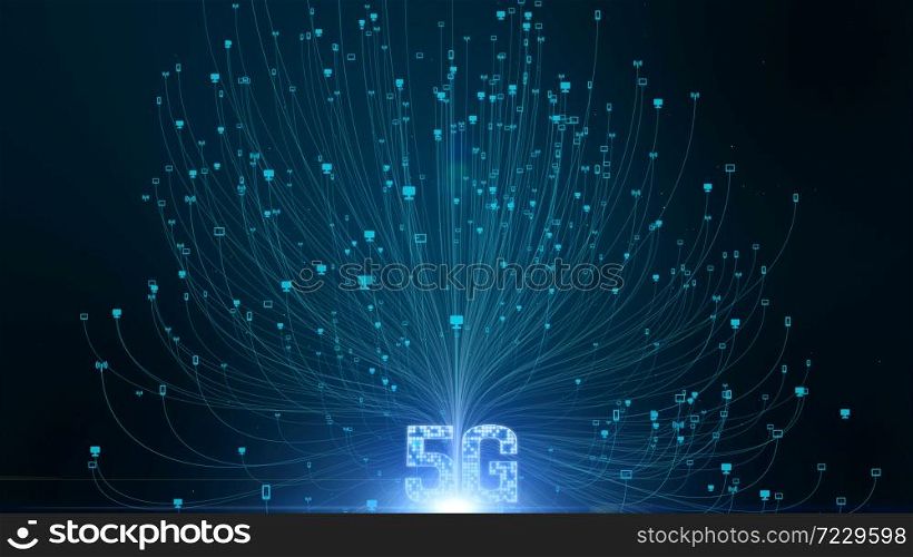 5G connectivity of digital data and conceptual futuristic information technology of internet of things IOT big data cloud computing using artificial intelligence AI