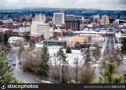 5th march 2010, spokane wa - spring over spokane washington skyline