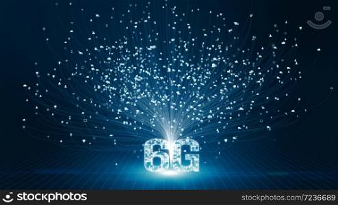 6G hi speeds connection futuristic abstract digital technology background concept