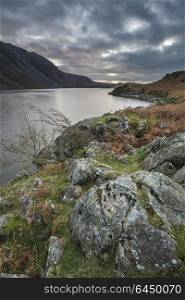 71022530 - stunning sunset landscape image of wast water and mountains in lkae district in autumn in england