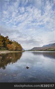71441335 - stunning autumn fall landscape image of lake buttermere in lake district england