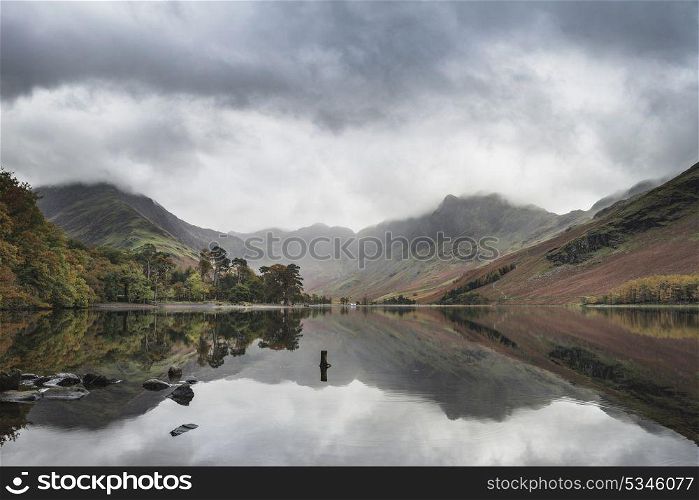 71918624 - stunning autumn fall landscape image of lake buttermere in lake district england