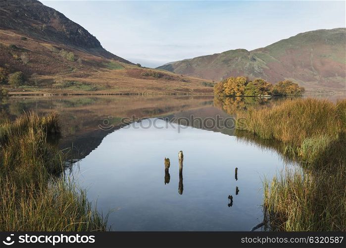 71944245 - stunning autumn fall landscape image of crummock water at sunrise in lake district england