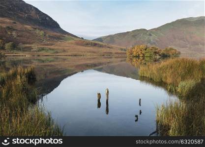 71944245 - stunning autumn fall landscape image of crummock water at sunrise in lake district england