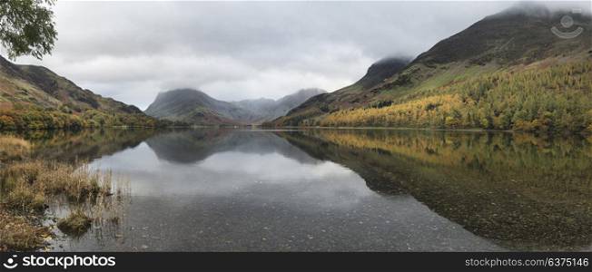 71944720 - stunning autumn fall landscape image of lake buttermere in lake district england