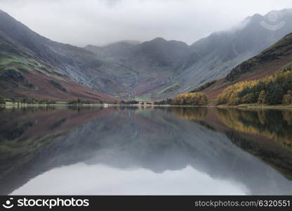 71944724 - stunning autumn fall landscape image of lake buttermere in lake district england