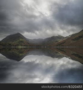71945823 - stunning autumn fall landscape image of lake buttermere in lake district england