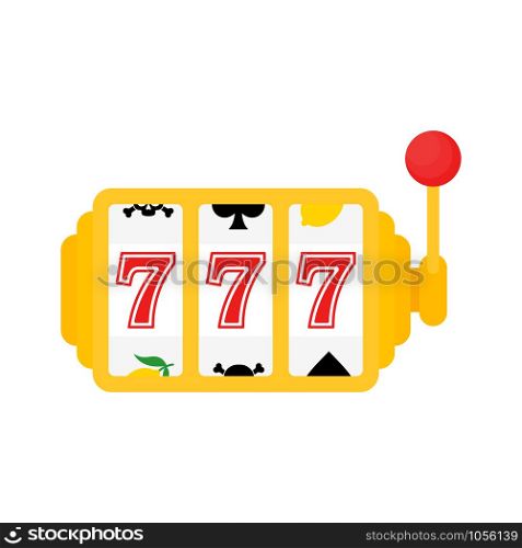 777 jackpot icon, vector casino gambling, machine slot