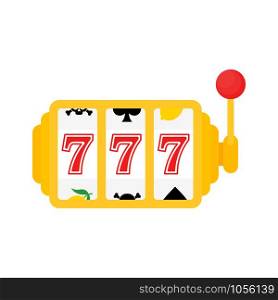 777 jackpot icon, vector casino gambling, machine slot