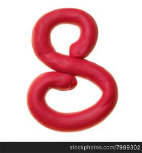 8 - Plasticine digits isolated over the white background