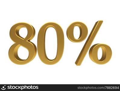 80 percent off. Discount 80. 3D illustration