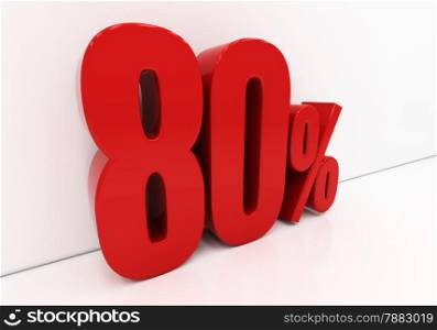80 percent off. Discount 80. 3D illustration