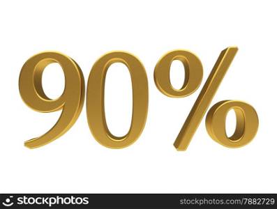 90 percent off. Discount 90. 3D illustration