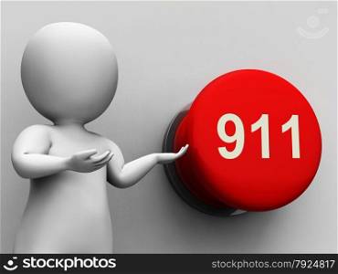 911 Button Showing Emergency Number And Services