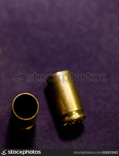 9mm Bullet casings on black background