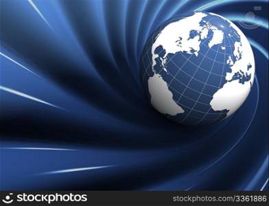 A 3d blue earth on abstract background