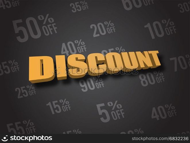 A 3D illustration of word Discount