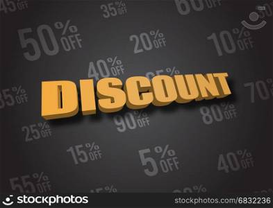 A 3D illustration of word Discount