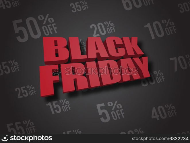 A 3D illustration of words Black Friday