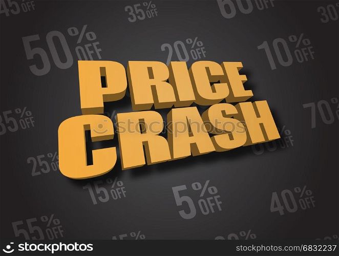 A 3D illustration of words Price Crash