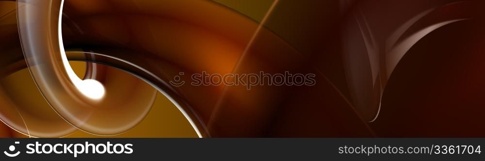 A 3d illustration with abstract orange shapes