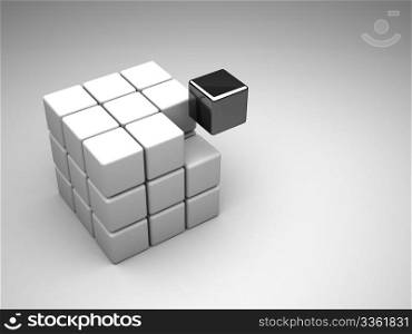 A 3d render of a cube