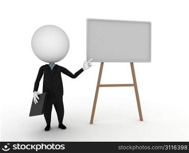 a 3d rendered illustration of a small guy - presentation