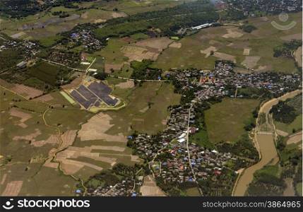 a air view of a village near the city of Chiang Mai in the north of Thailand in Southeastasia.. ASIA THAILAND CHIANG MAI