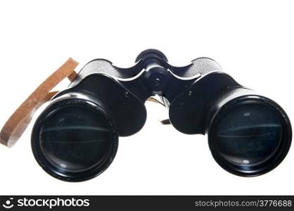 a antique binoculars on a white background