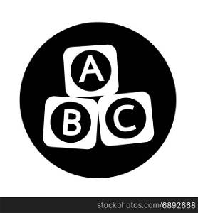 A B C baby toy brick block icon