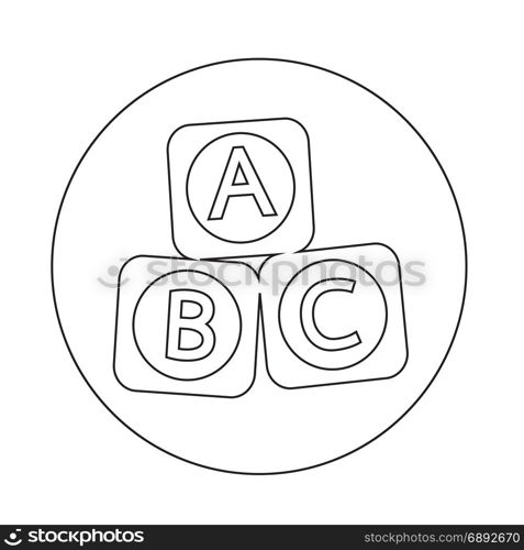 A B C baby toy brick block icon