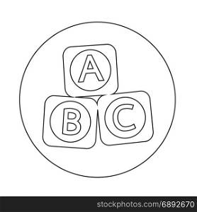 A B C baby toy brick block icon