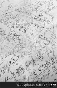 A Background image made of hand written mathematical formulas