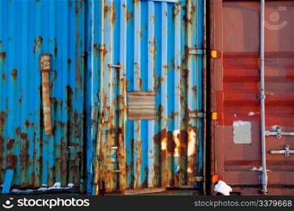 A background surface texture of a shipping container