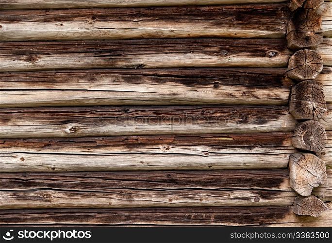 A background texture of a log cabin wall
