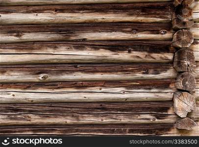 A background texture of a log cabin wall