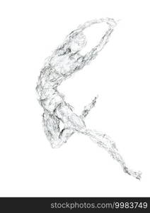 A ballet dancer in motion. A sketch of a human silhouette. A ballet dancer in motion. A sketch silhouette
