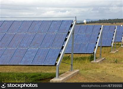 A bank of solar panels