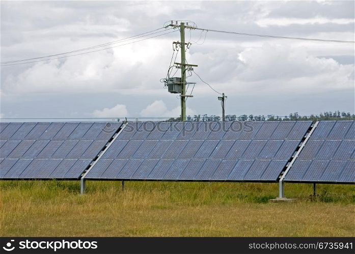 A bank of solar panels