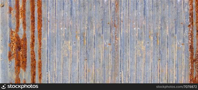 A banner background made of rusty zinc wall.