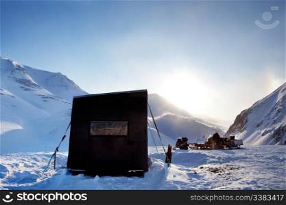 A base camp for a winter expedition - Spitsbergen, Svalbard, Norway