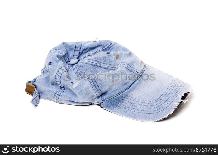 a baseball cap, after many uses