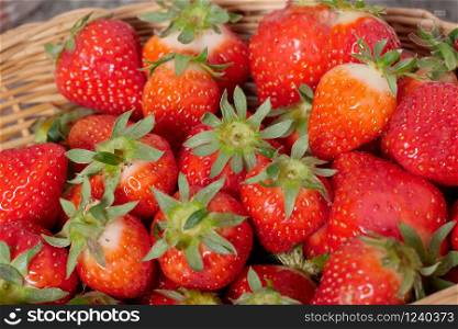a basket of the beautiful red strawberries
