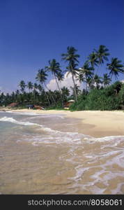 a beach at the coast of Hikaduwa at the westcoast of Sri Lanka in Asien.. SRI LANKA HIKKADUWA BEACH