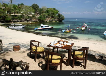 a Beach at the Village of Jungutbatu Beach on the Island Nusa Lembongan Island near the island Bali in indonesia in southeastasia. ASIA INDONESIA BALI NUSA LEMBONGAN BEACH