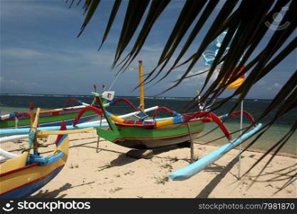 a beach near Sanur in the south of the island Bali in indonesia in southeastasia. ASIA INDONESIA BALI SANUR BEACH