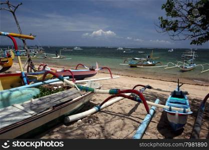 a beach near Sanur in the south of the island Bali in indonesia in southeastasia. ASIA INDONESIA BALI SANUR BEACH