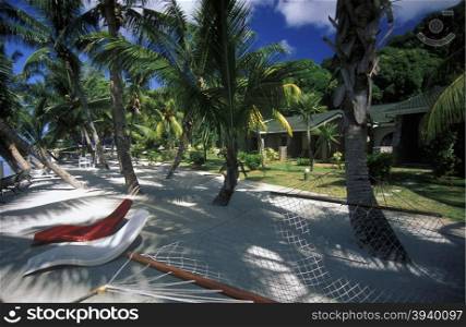 a Beach on the coast if the Island Praslin of the seychelles islands in the indian ocean. INDIAN OCEAN SEYCHELLES PRASLIN BEACH